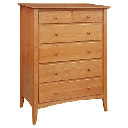 6-Drawer Chest with Tapered Legs